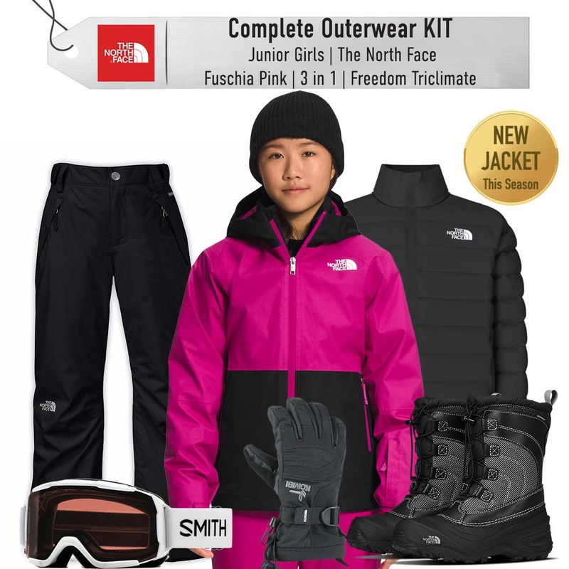 [Complete Outerwear with Boots KIT] - Jr Girls - The North Face (Fuschia Pink | 3-in-1 | Freedom Triclimate)