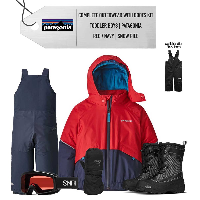 [Complete Outerwear with Boots KIT] - Toddler Boys - Patagonia (Red/Navy Blue | Snow Pile)