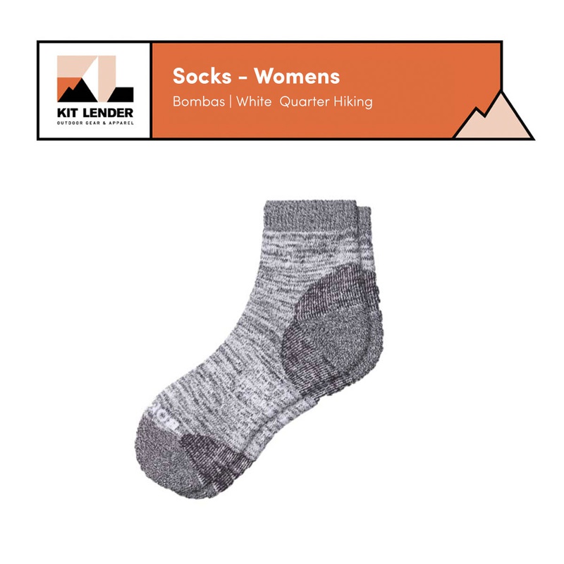 ** SOLD ** [Socks] - Womens - Bombas (White | Quarter Hiking)