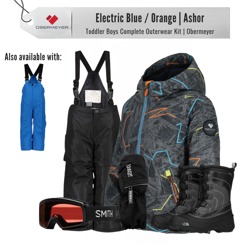 [Complete Outerwear with Boots KIT] - Toddler Boys - Obermeyer (Electric Blue / Orange | Ashor)