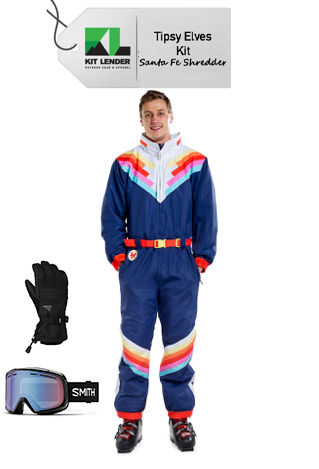 [Complete Outerwear KIT] - Mens - Tipsy Elves (Blue | One-Piece | Santa Fe Shredder)