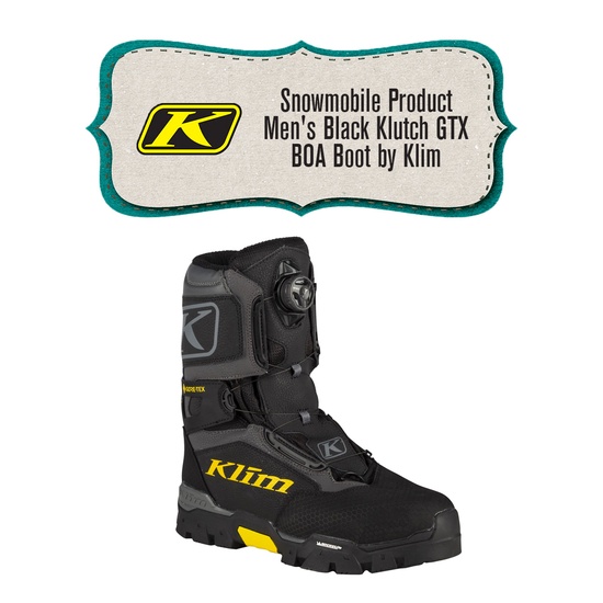 ** REMOVED S24 ** [Snowmobile Boots] - Mens - Klim (Black | Klutch GTX BOA)