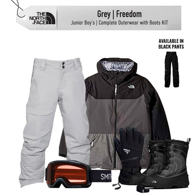 [Complete Outerwear with Boots KIT] - Jr Boys - The North Face (Grey | Freedom)
