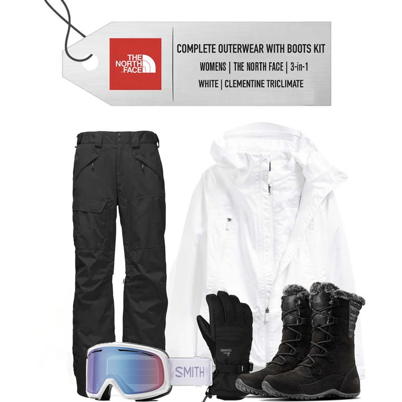 [Complete Outerwear with Boots KIT] - Womens - The North Face (White | 3-in-1 | Clementine Triclimate)