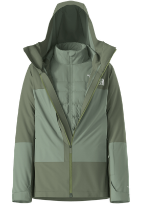 [Jacket] - Womens - The North Face (Bark Mist/Slate Moss Green| 3-in-1 | THERMOBALL Snow Triclimate )