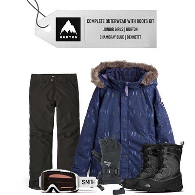 [Complete Outerwear with Boots KIT] - Jr Girls - Burton (Blue w/ Fur | Bennett)