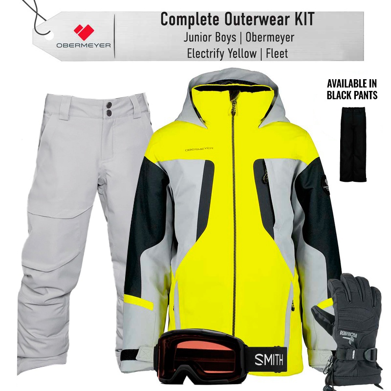 [Complete Outerwear KIT] - Jr Boys - Obermeyer (Electrify Yellow | Fleet)