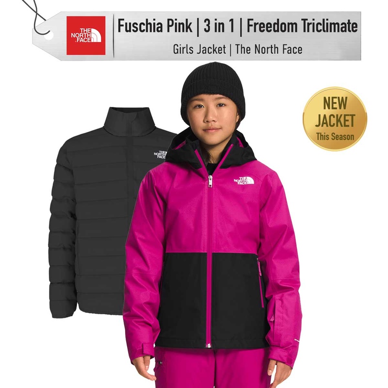 [Jacket] - Jr Girls - The North Face (Fuschia Pink | 3-in-1 | Freedom Triclimate)