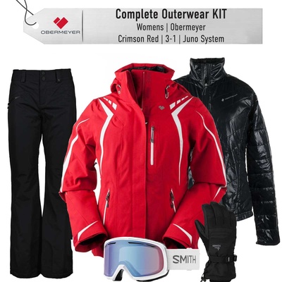 [Complete Outerwear KIT] - Womens - Obermeyer (Crimson Red | 3-1 | Juno System)