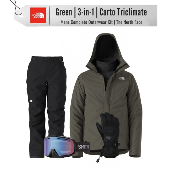 [Complete Outerwear KIT] - Mens - The North Face (Taupe Green | 3-in-1 | Carto Triclimate)