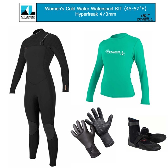 [Cold Water Watersport KIT (45-57°F)] - Womens - O'Neill (Hyperfreak 4/3mm)