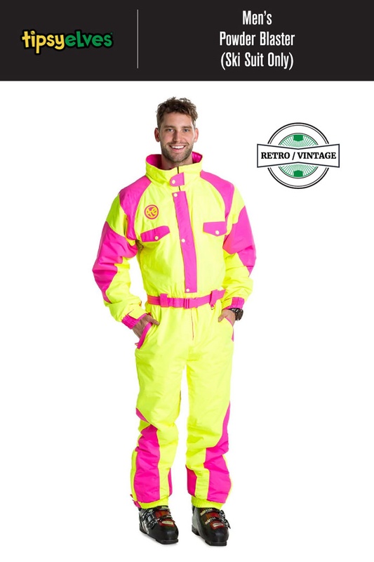 ** REMOVED S24 ** [One-Piece Ski Suit] - Mens - Tipsy Elves (Neon Yellow | Powder Blaster)