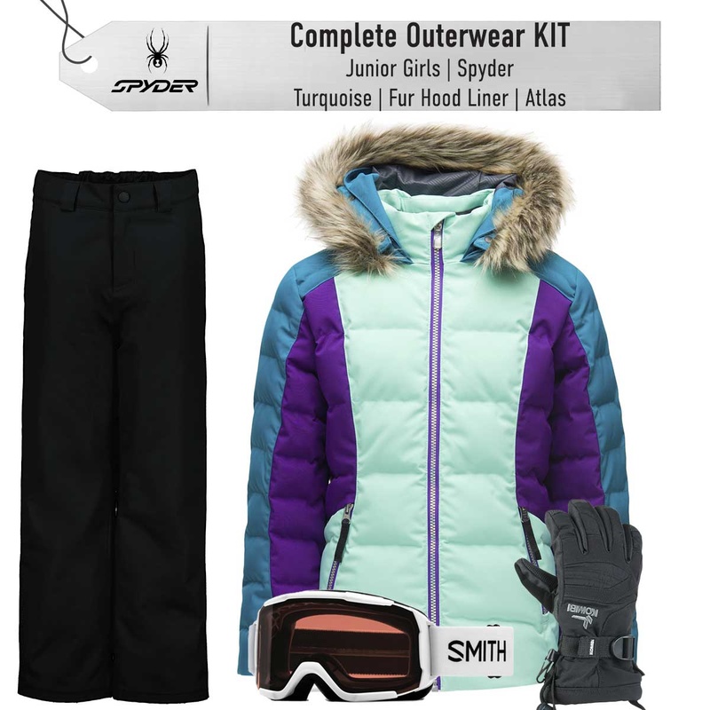 [Complete Outerwear KIT] - Jr Girls - Spyder (Turquoise | Fur Hood | Atlas Synthetic)