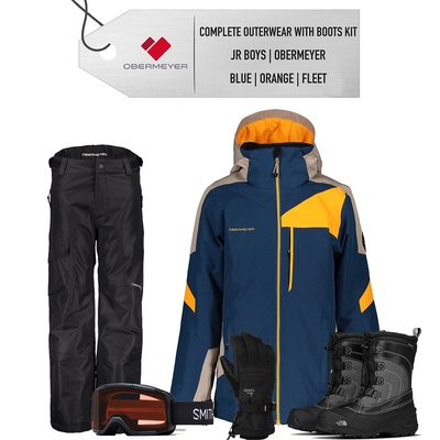 ** REMOVED S24 ** [Complete Outerwear with Boots KIT] - Jr Boys - Obermeyer (Navy / Orange | Fleet)