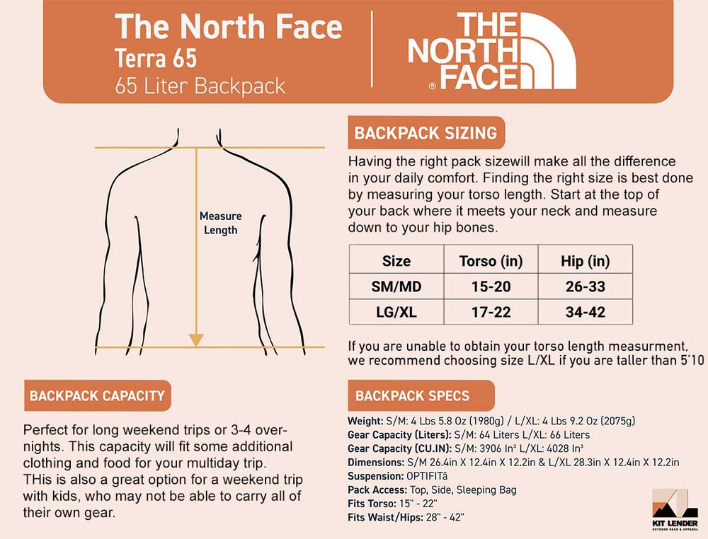 [Backpack] - The North Face 65 Liter Terra (Unisex)