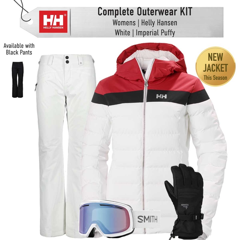 [Complete Outerwear KIT] - Womens - Helly Hansen (White/Red/Black | Imperial Puffy)