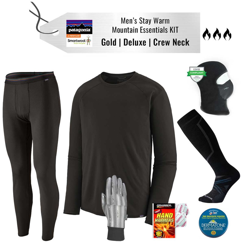 [Stay Warm Mountain Essentials Kit] - Mens - Patagonia (Gold | Deluxe | Crew Neck)