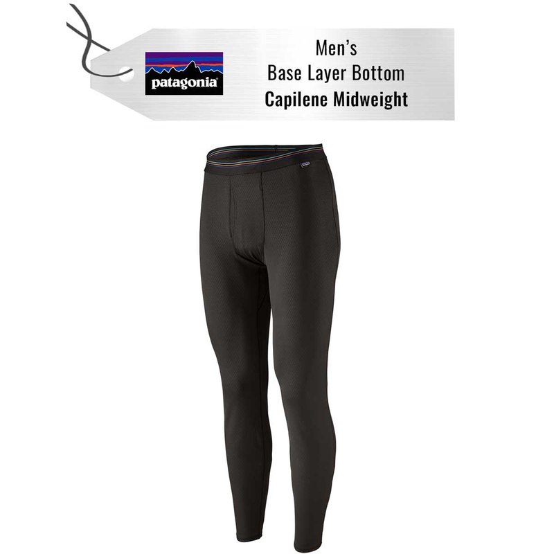 Base Layer Bottom] - Mens - Patagonia (Black, Capilene Midweight Bottoms)