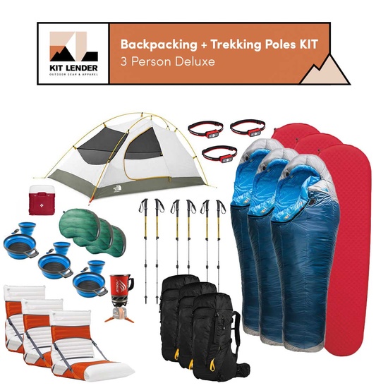[Backpacking +Trekking Poles KIT] - 3 Person (Deluxe)