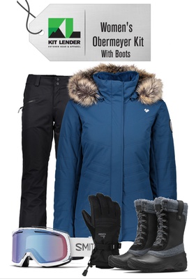 [Complete Outerwear with Boots KIT] - Womens - Obermeyer (Navy Blue | Fur Hood)