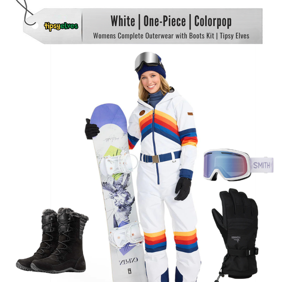 [Complete Outerwear with Boots KIT] - Womens - Tipsy Elves (White | One-Piece | Colorpop)