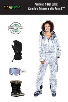 ** REMOVED S24 ** [Complete Outerwear with Boots KIT] - Women's - Tipsy Elves (Silver | Silver Bullet)