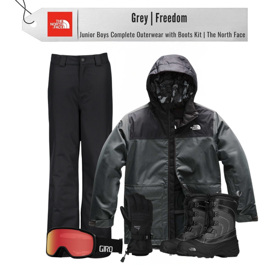 [Complete Outerwear with Boots KIT] - Jr Boys - The North Face (Grey | Freedom)