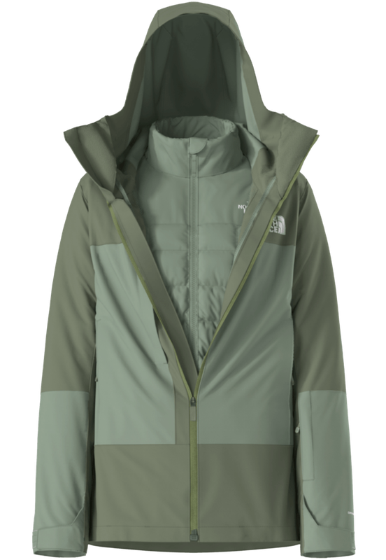 [Jacket] - Womens - The North Face (Bark Mist/Slate Moss Green| 3-in-1 | THERMOBALL Snow Triclimate )