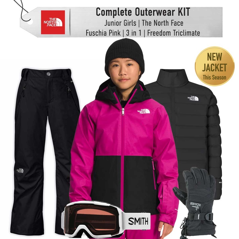 [Complete Outerwear KIT] - Jr Girls - The North Face (Fuschia Pink | 3-in-1 | Freedom Triclimate)