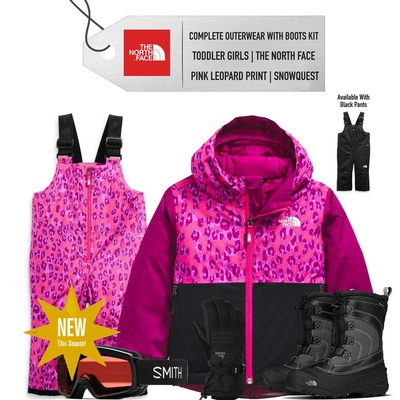 **SOLD** [Complete Outerwear with Boots KIT] - Toddler Girls - The North Face (Cabaret Pink Leopard | Snowquest)
