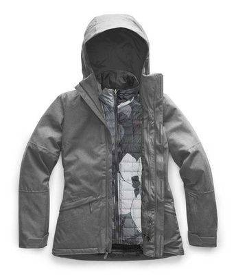 ** Removed S24 ** [Complete Outerwear with Boots KIT] - Womens - The North Face (Grey with Pattern Inner | Performance 3-In-1 | Thermoball Triclimate)