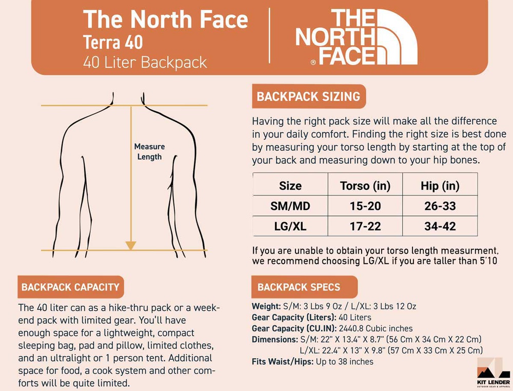 [Backpack] - The North Face 40 Liter Terra (Unisex)