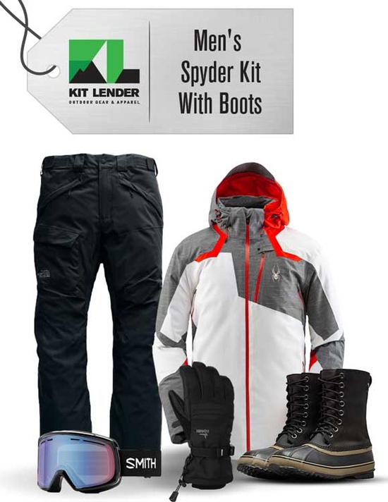 ** REMOVED S24 ** [Complete Outerwear with Boots KIT] - Mens - Spyder (White | Leader | Gore-Tex)