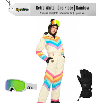 [Complete Outerwear KIT] - Womens - Tipsy Elves (Retro White | Rainbow)