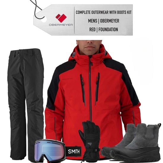 [Complete Outerwear with Boots KIT] - Mens - Obermeyer (Red | Foundation)