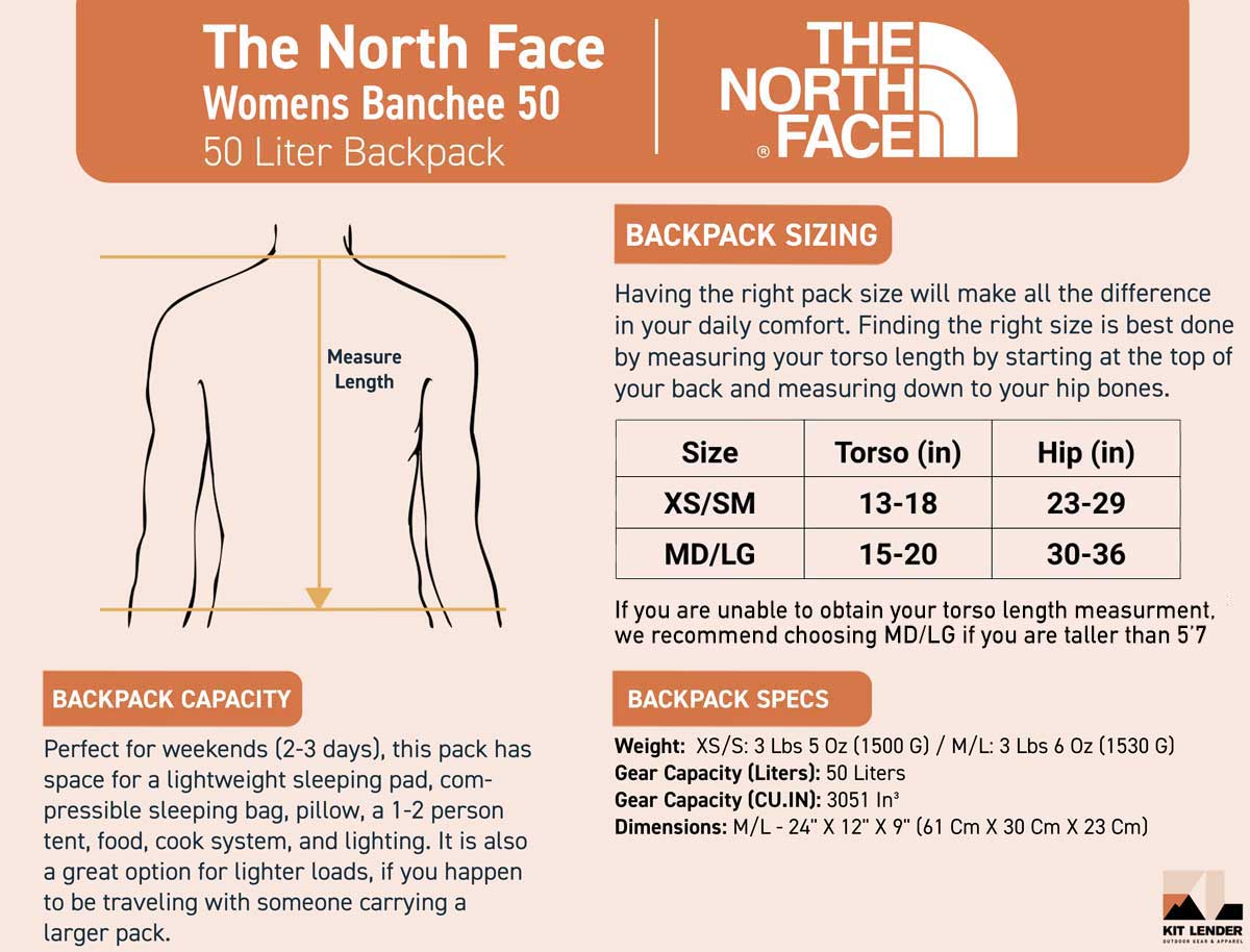 North face women's size chart top